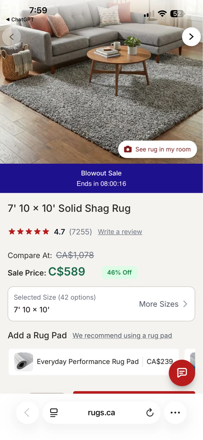 Brand New Unique Loom Solo Solid Shag Rug 8x10 – Cloud Gray - photo 2