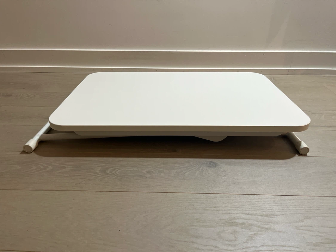 White Adjustable Folding Side Table - photo 3