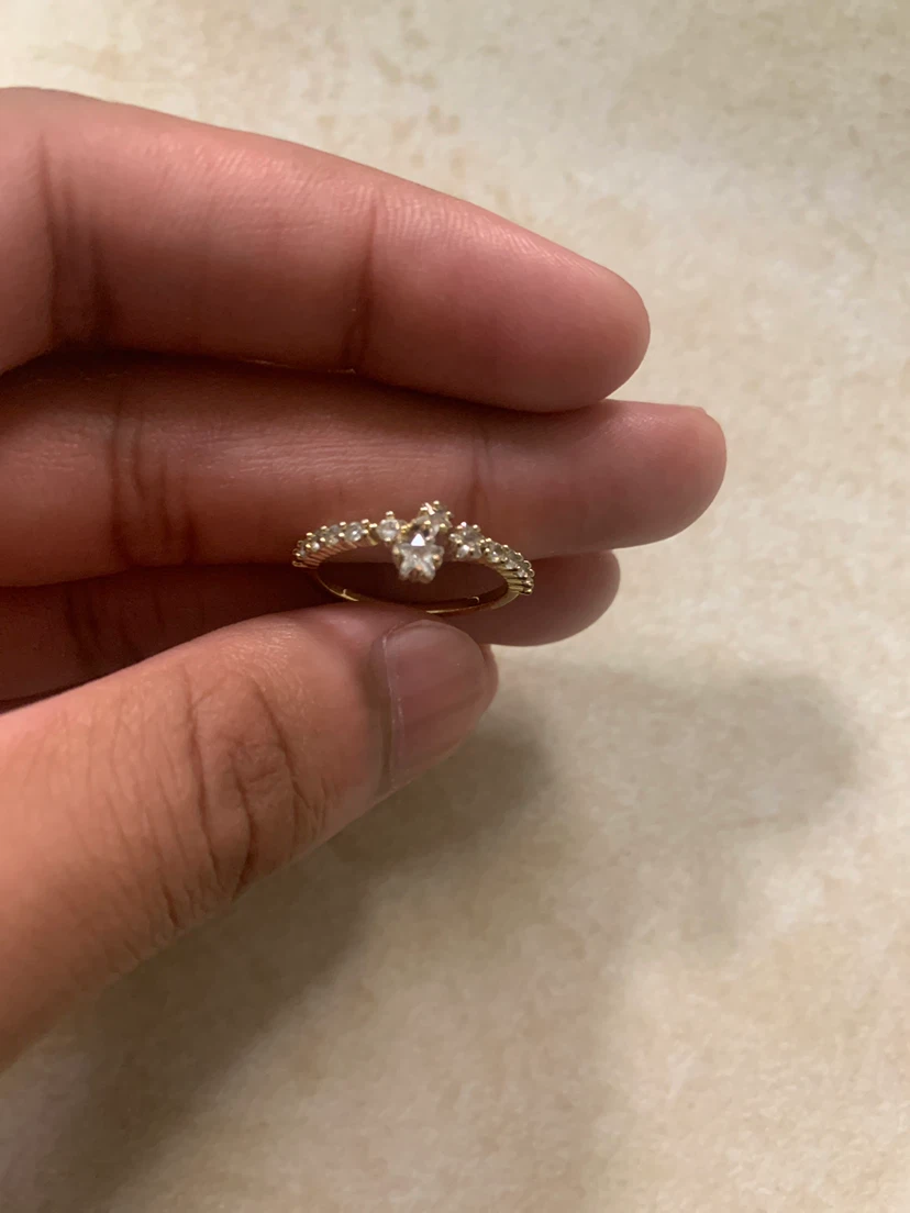 Gold Tone Cubic Zirconia Ring