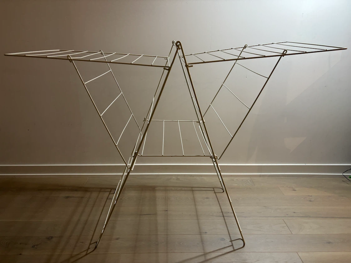 Collapsible White Metal Laundry Drying Rack