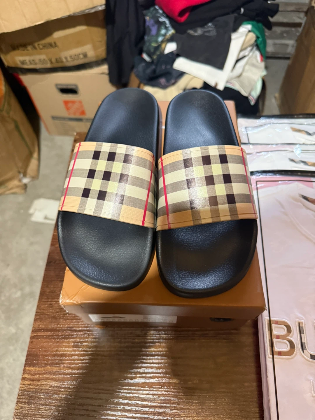 Burberry Check Slide Sandals - photo 2