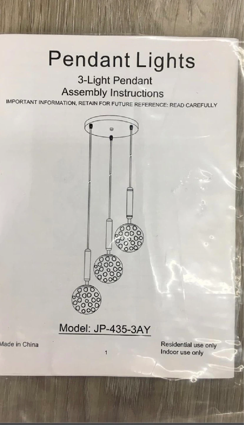New 3-Light Gold Pendant Fixture - photo 5