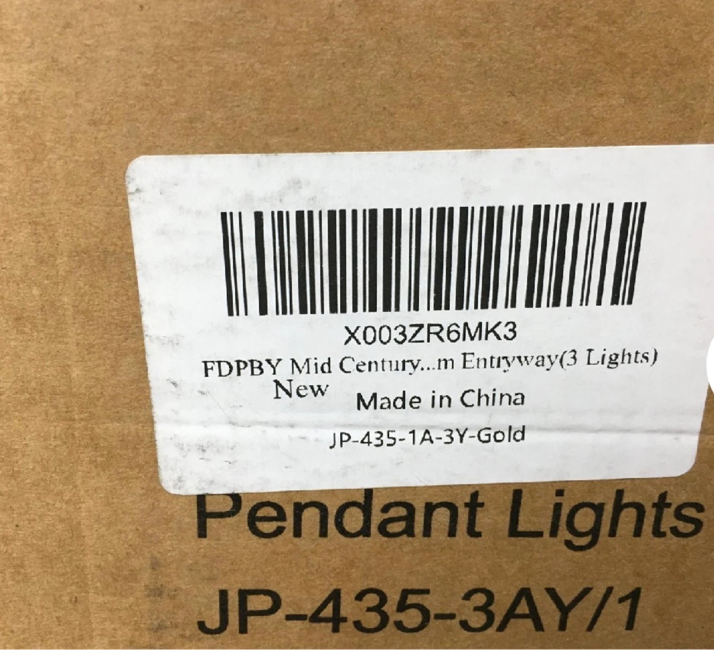 New 3-Light Gold Pendant Fixture - photo 3