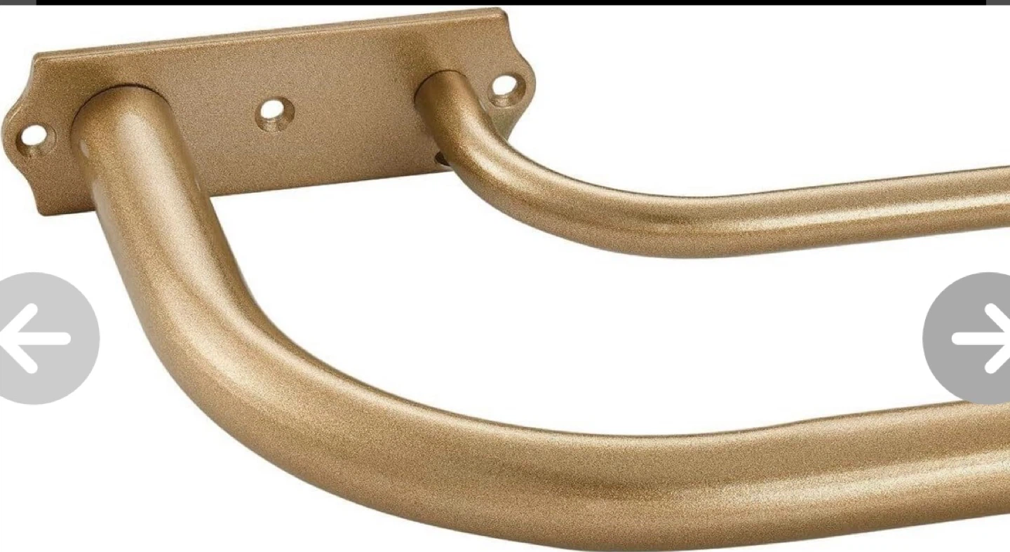 Double Curtain Rod Wrap Around Design Gold