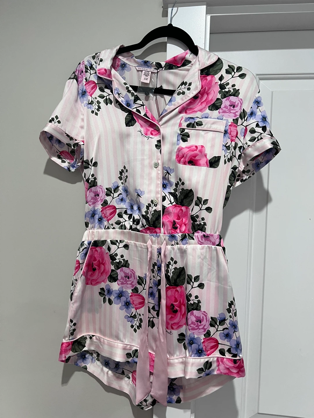 Victoria's Secret Floral Satin Romper Size S