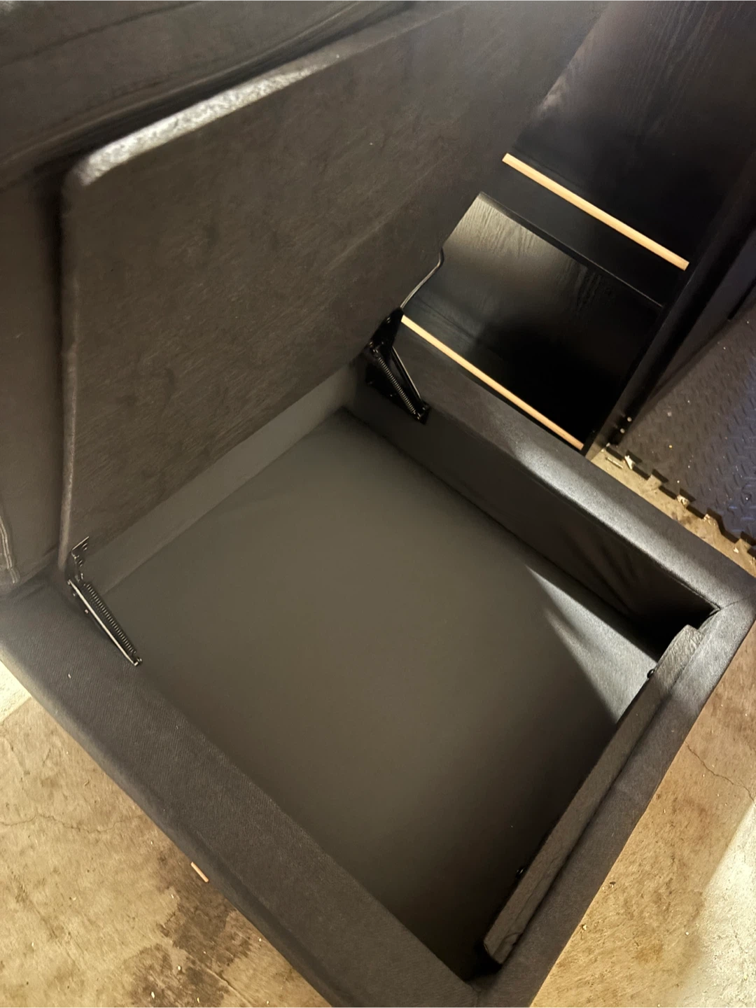 Dark Grey Fabric Storage Ottoman - photo 5