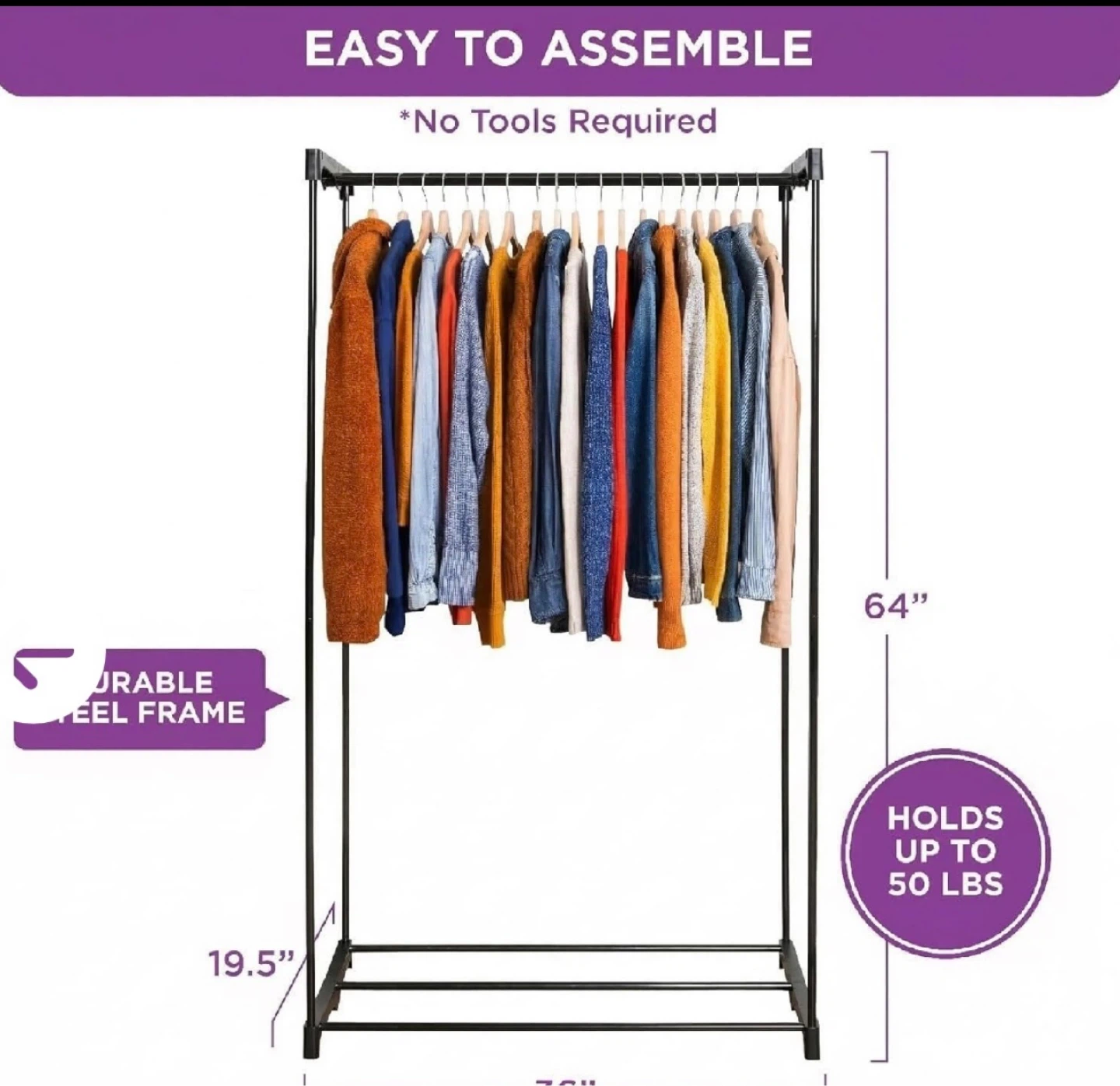 Portable Freestanding Fabric Wardrobe - photo 2