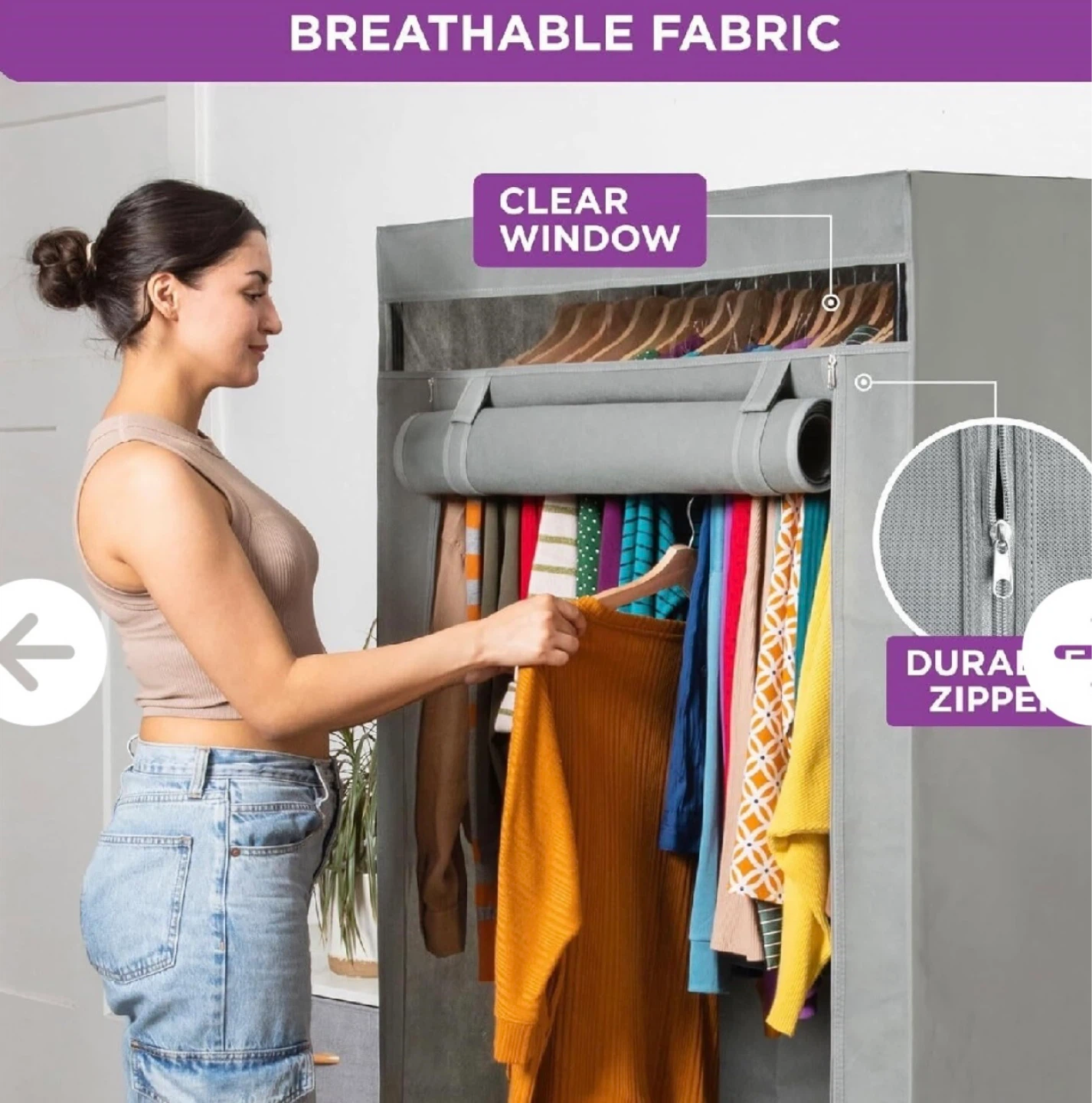 Portable Freestanding Fabric Wardrobe - photo 3