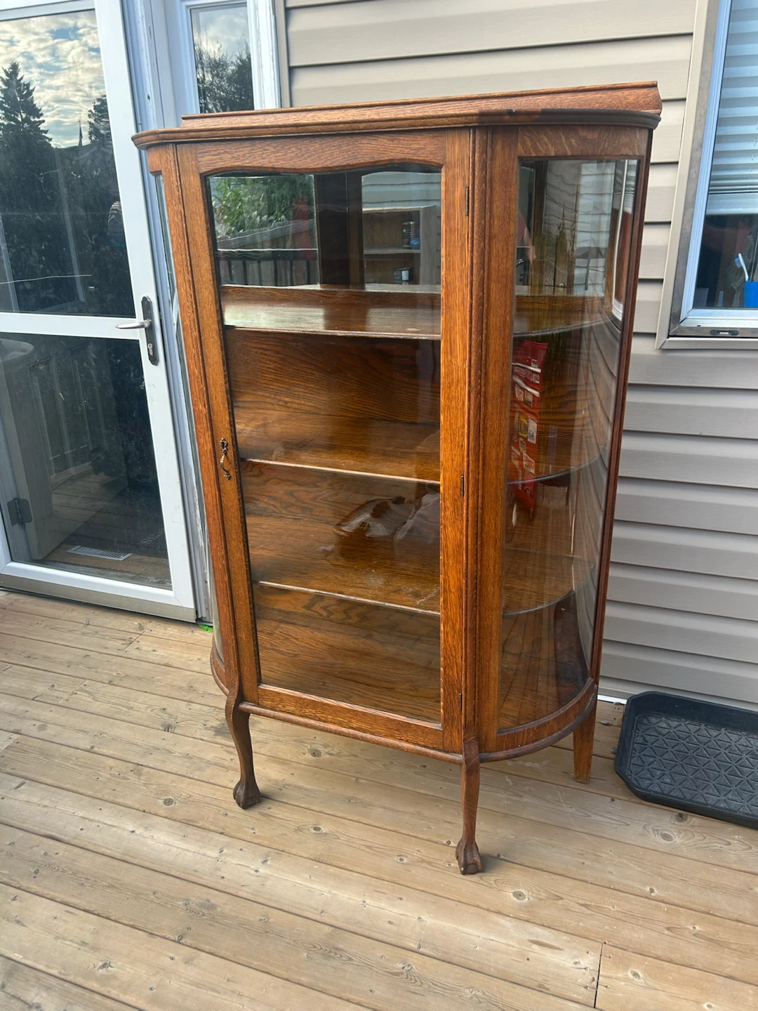 Antique Larkin Co. Curved Glass china Cabinet