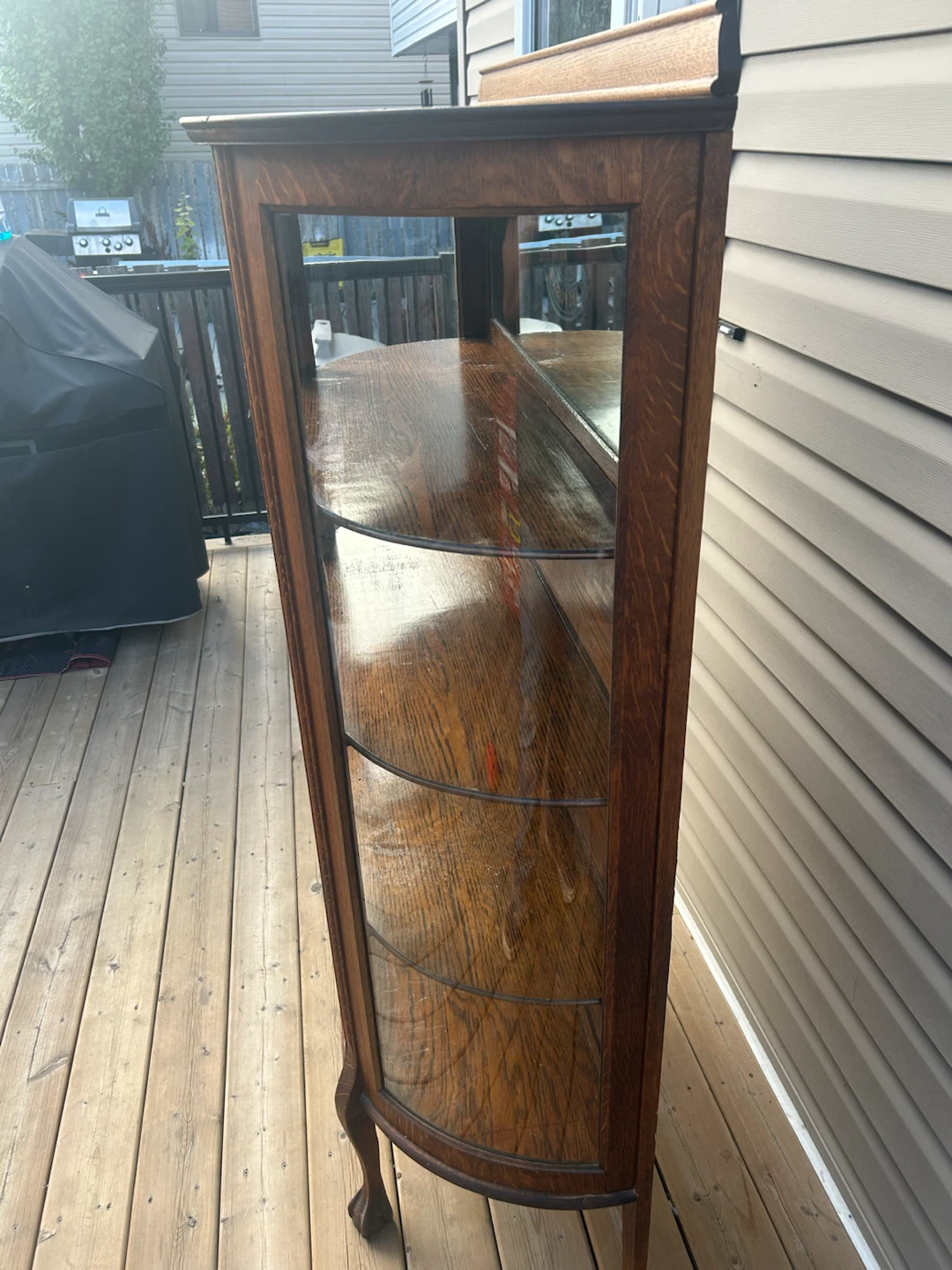 Antique Larkin Co. Curved Glass china Cabinet - photo 3