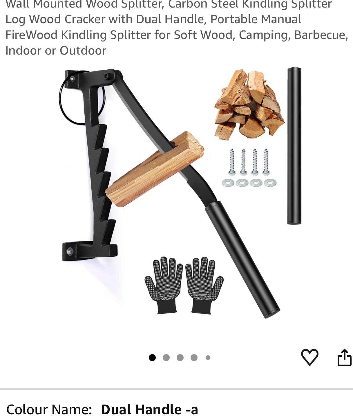 Wall-Mounted Carbon Steel Log Splitter
