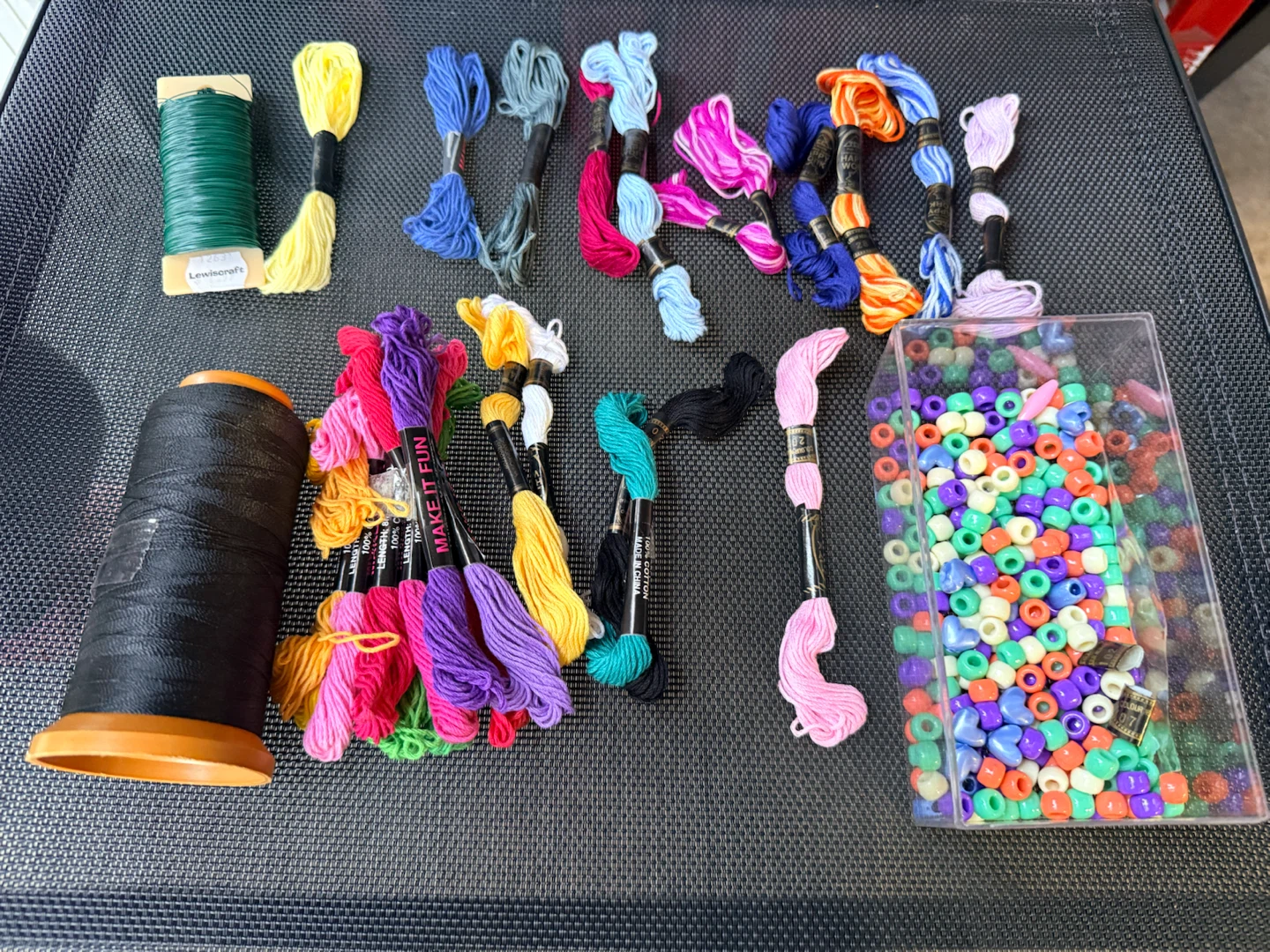 Assorted Embroidery Floss Thread and Beads Bundle