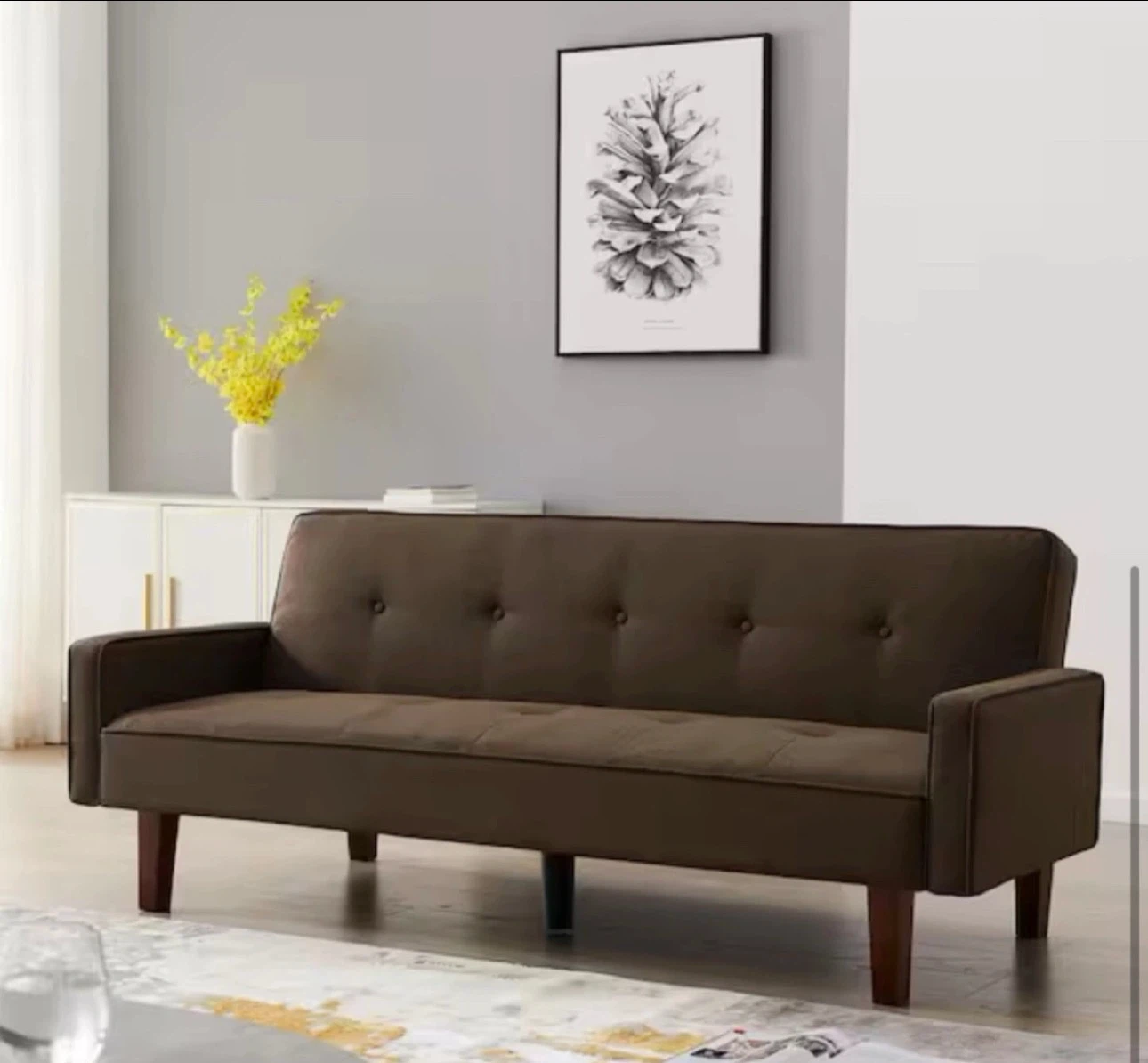Brown wayfair futon Sofa Bed (delivery available)