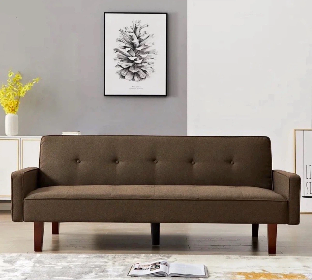 Brown wayfair futon Sofa Bed (delivery available) - photo 2