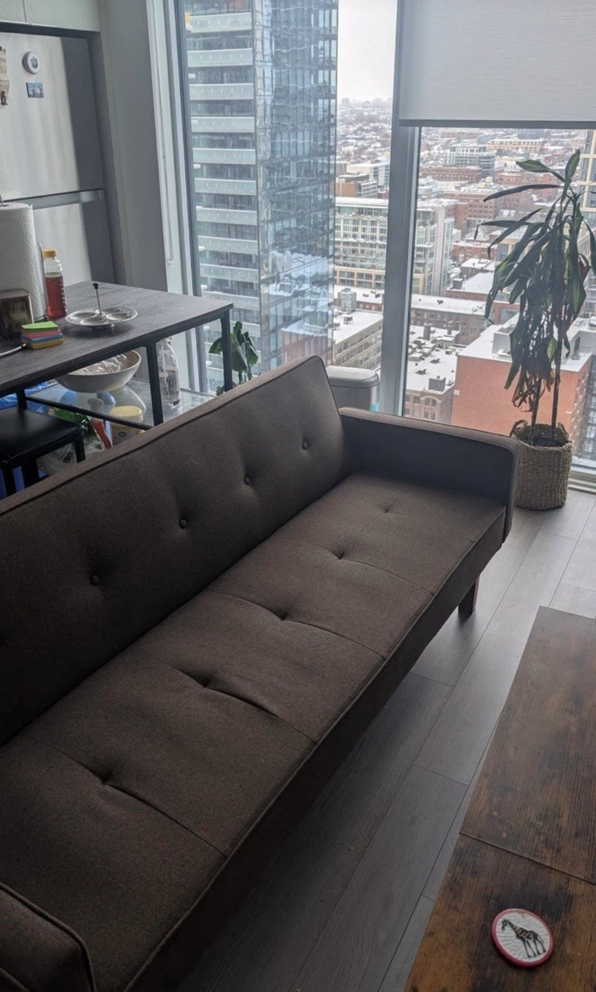 Brown wayfair futon Sofa Bed (delivery available) - photo 3