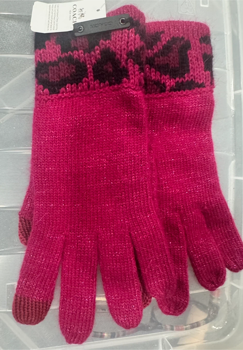 Coach Ocelot Touch Gloves in Cranberry - photo 2