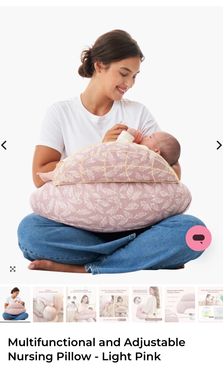 Momcozy Multifunctional Nursing Pillow - Light Pink