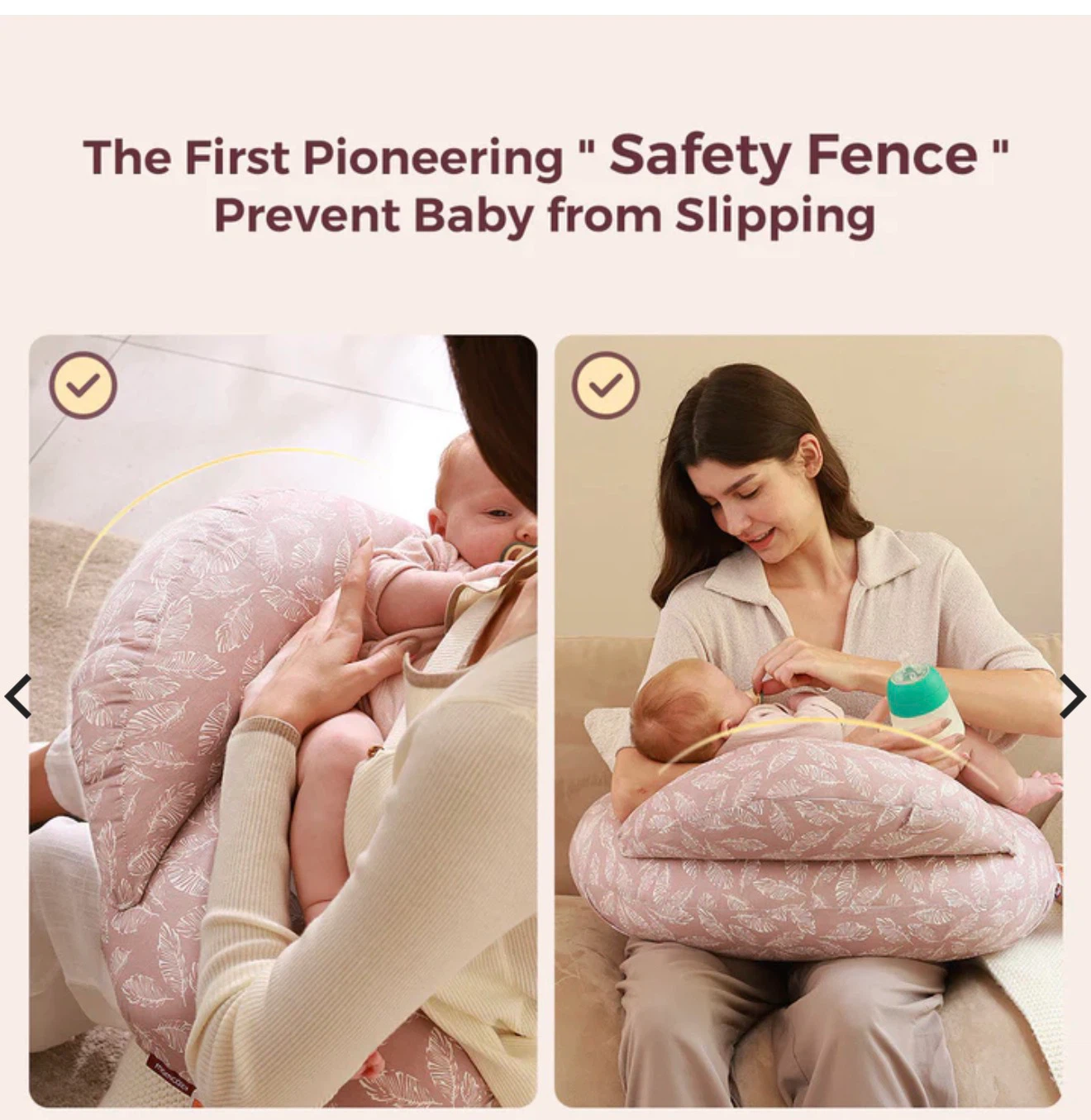 Momcozy Multifunctional Nursing Pillow - Light Pink - photo 4
