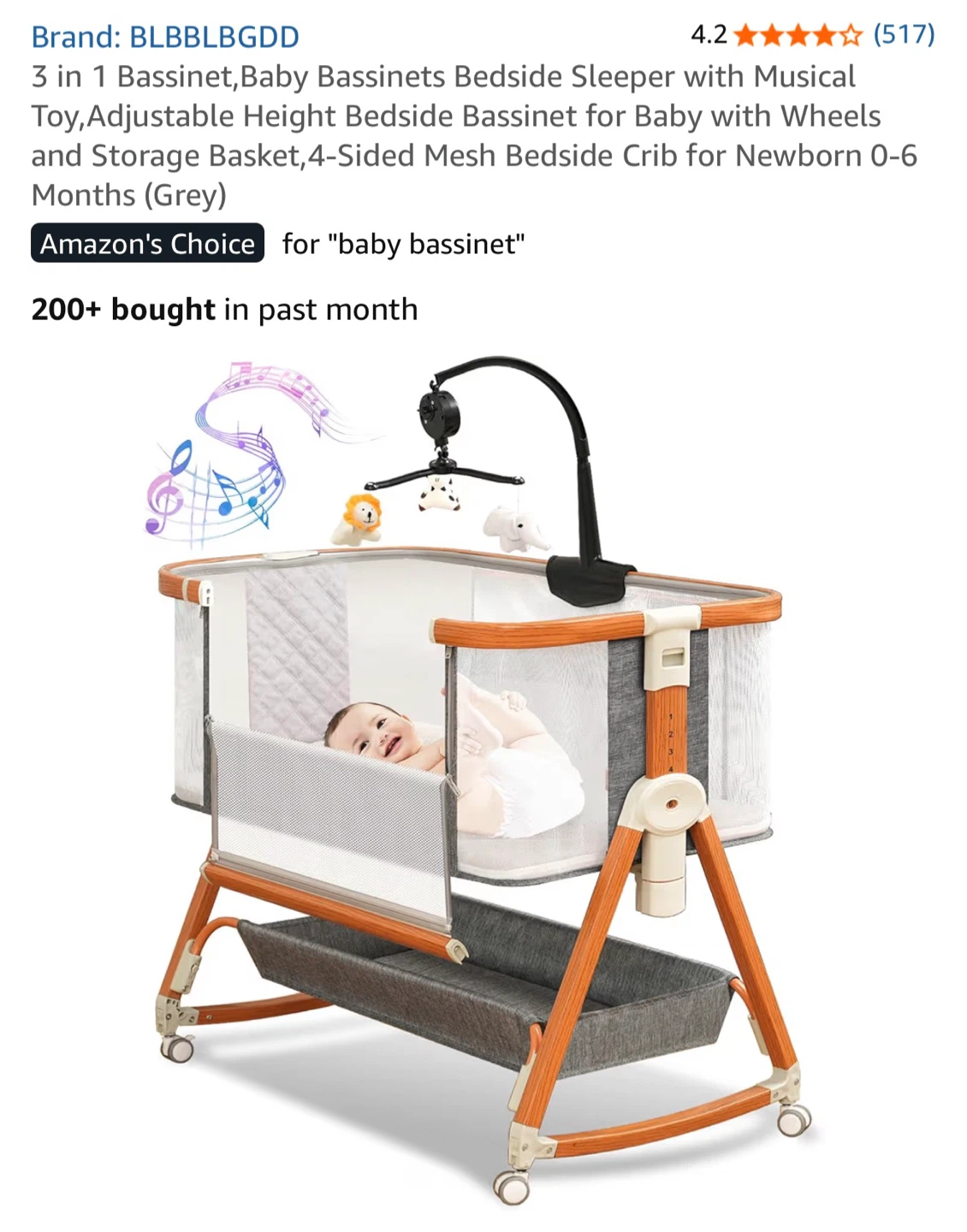 BLBBLBGDD 3-in-1 Baby Bassinet Bedside Sleeper