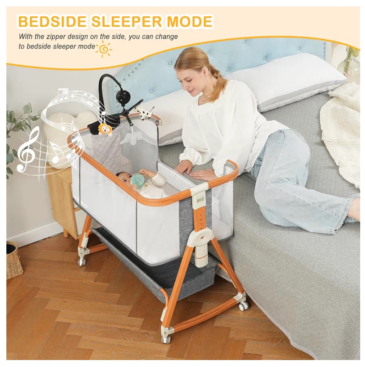 BLBBLBGDD 3-in-1 Baby Bassinet Bedside Sleeper - photo 2