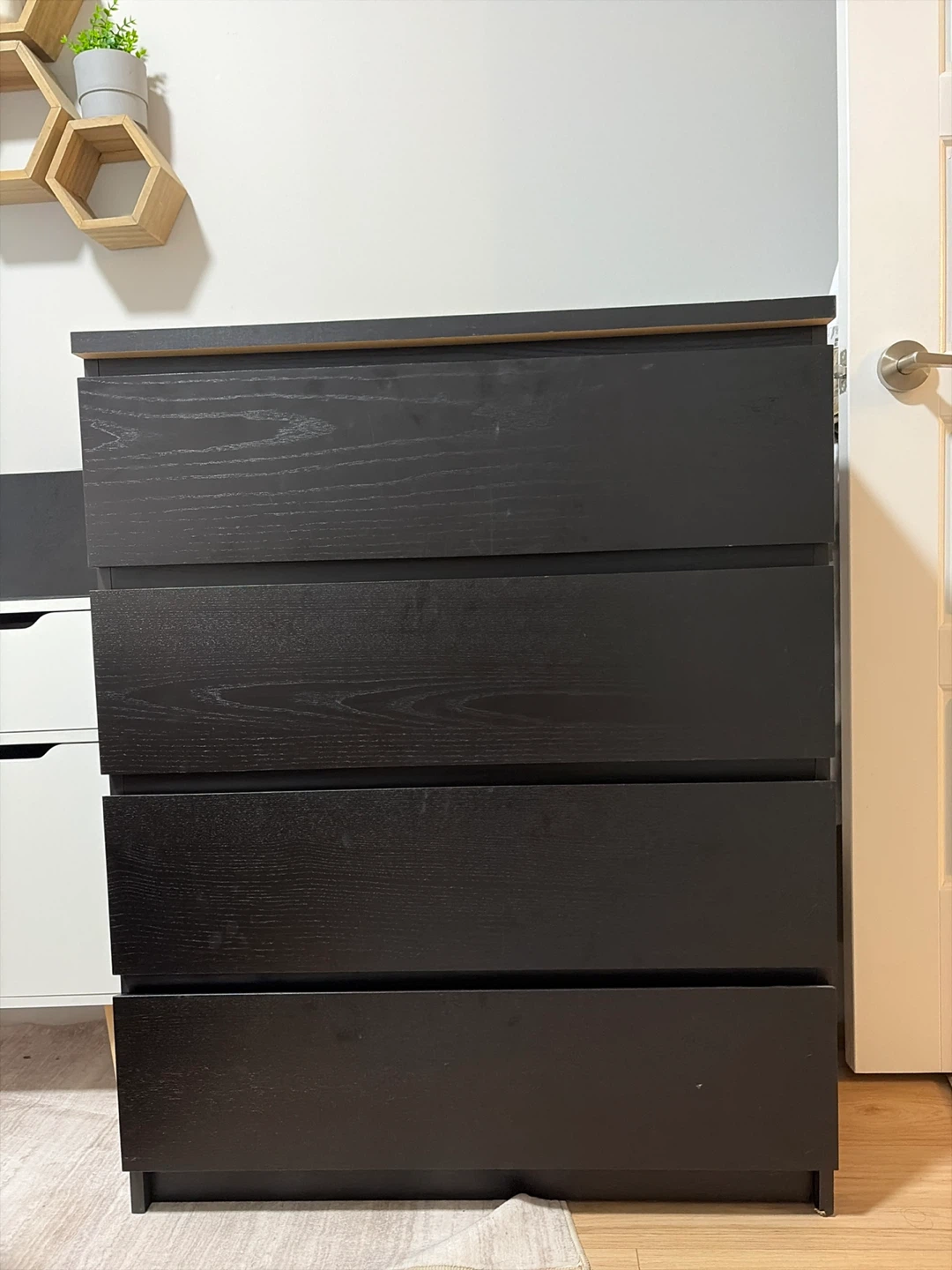 Black IKEA Malm 4-Drawer Dresser