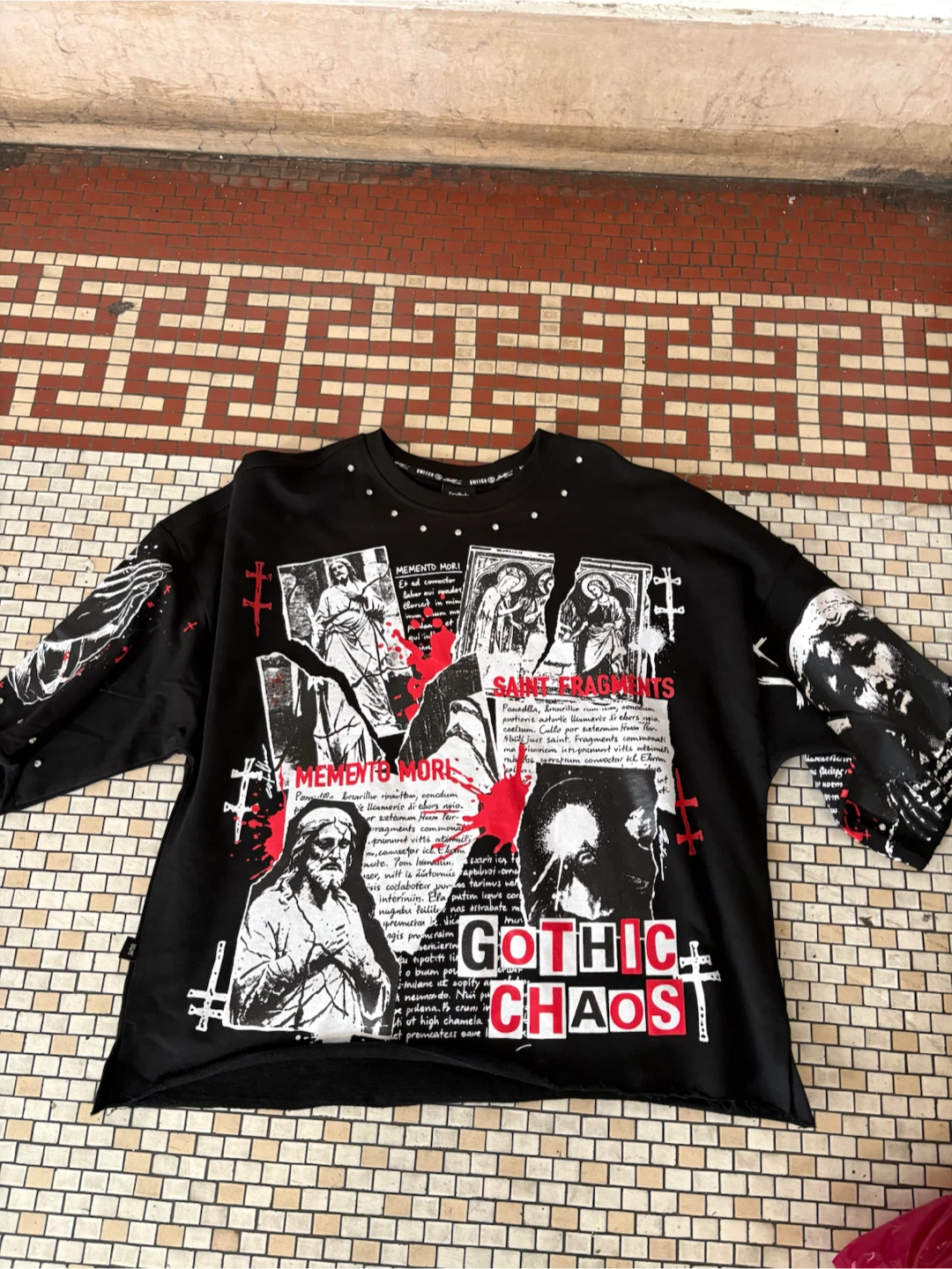 Gothic Chaos Saint Fragments Graphic Sweatshirt