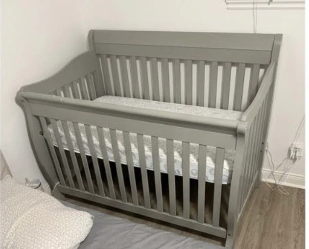 Grey Wooden Baby Crib - photo 2