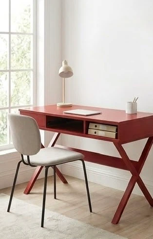 Nice Red X-Leg Writing Desk