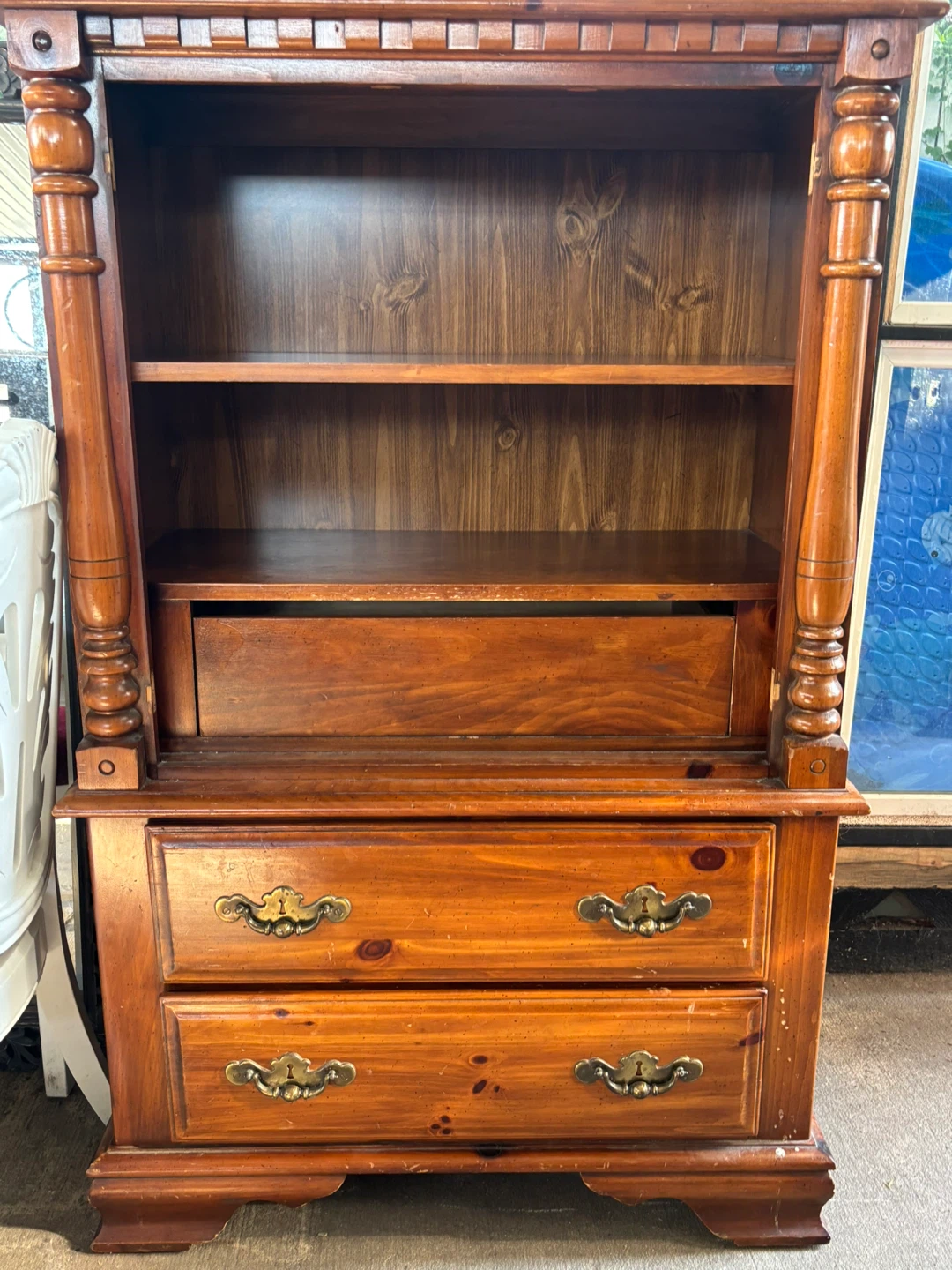 Traditional Wood Hutch and Drawer Cabinet - photo 3