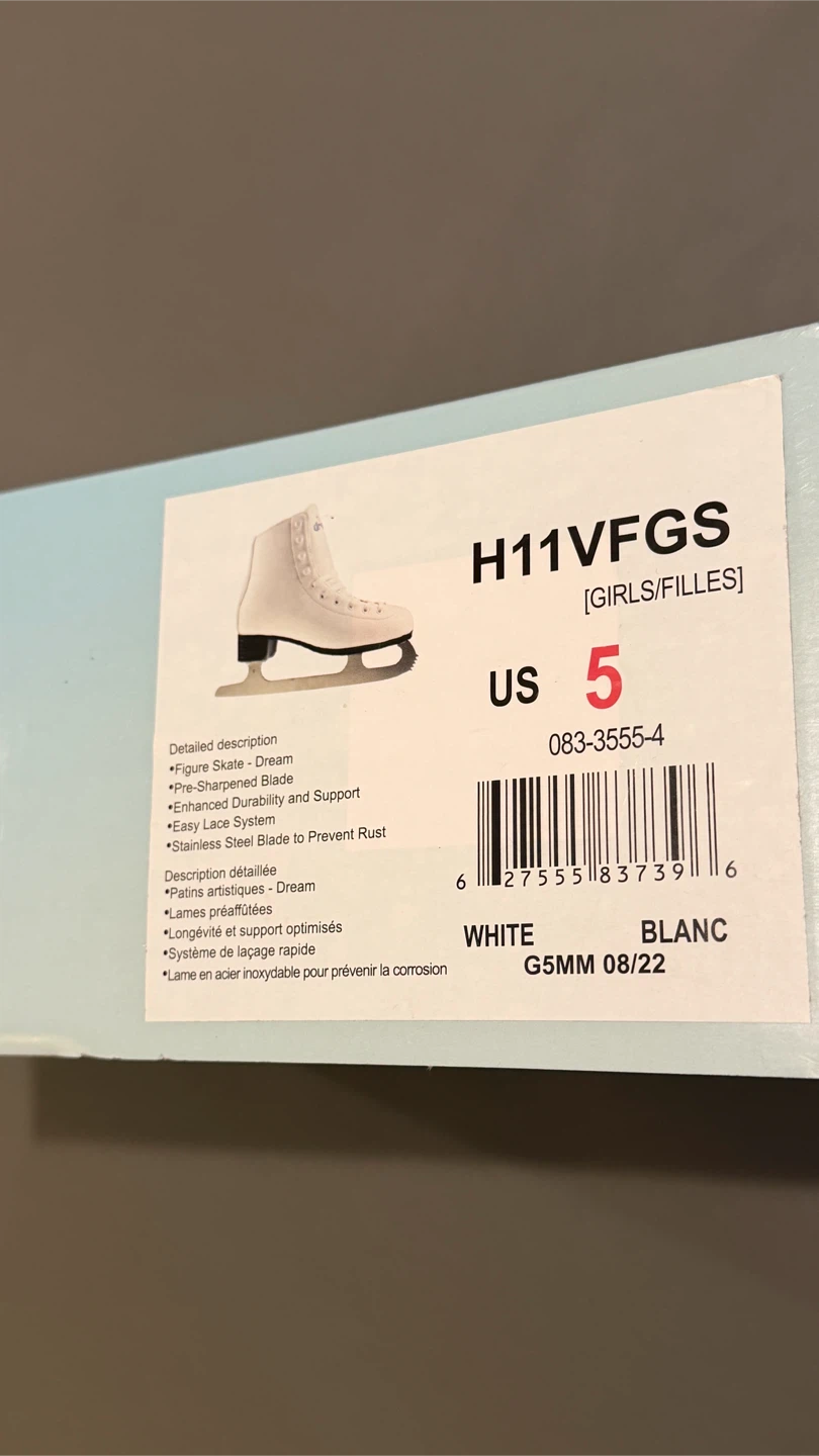 White Figure Skates Size 5