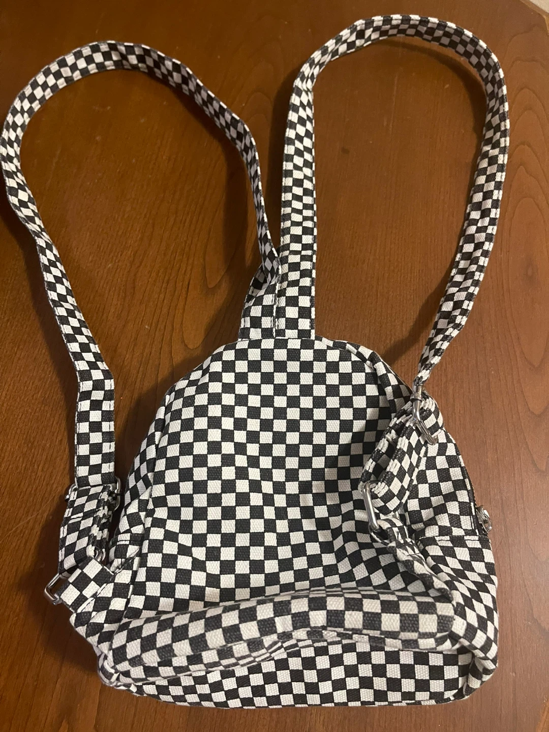 Black and white checkered mini backpack - photo 2