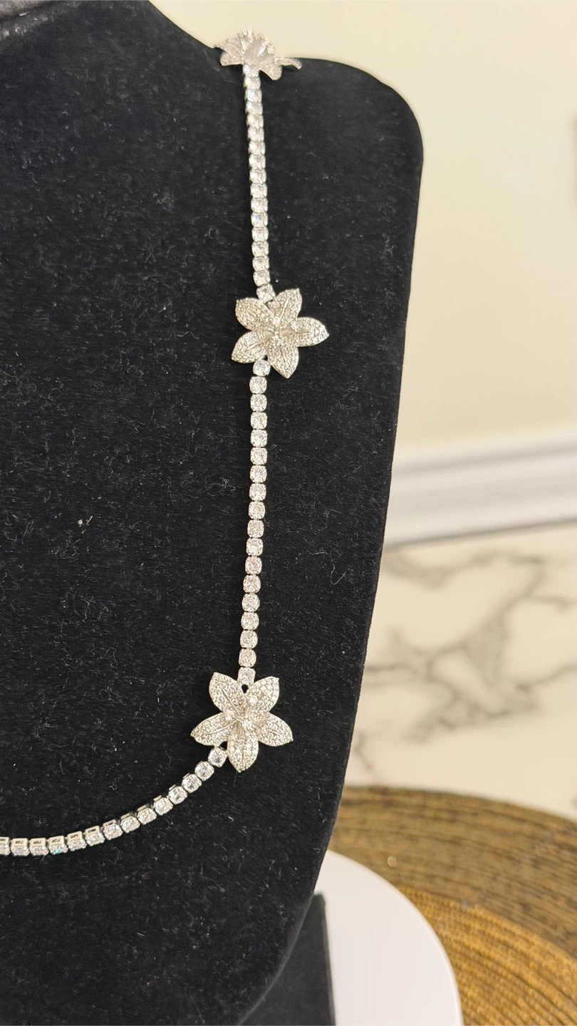 Floral cubic zirconia long necklace - photo 2