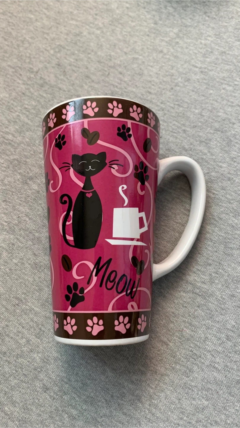 Cat Themed Tall Ceramic Mug