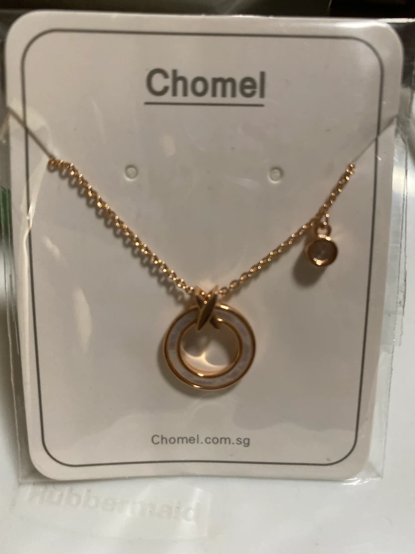 Chomel Rose Gold Tone Circle Pendant Necklace