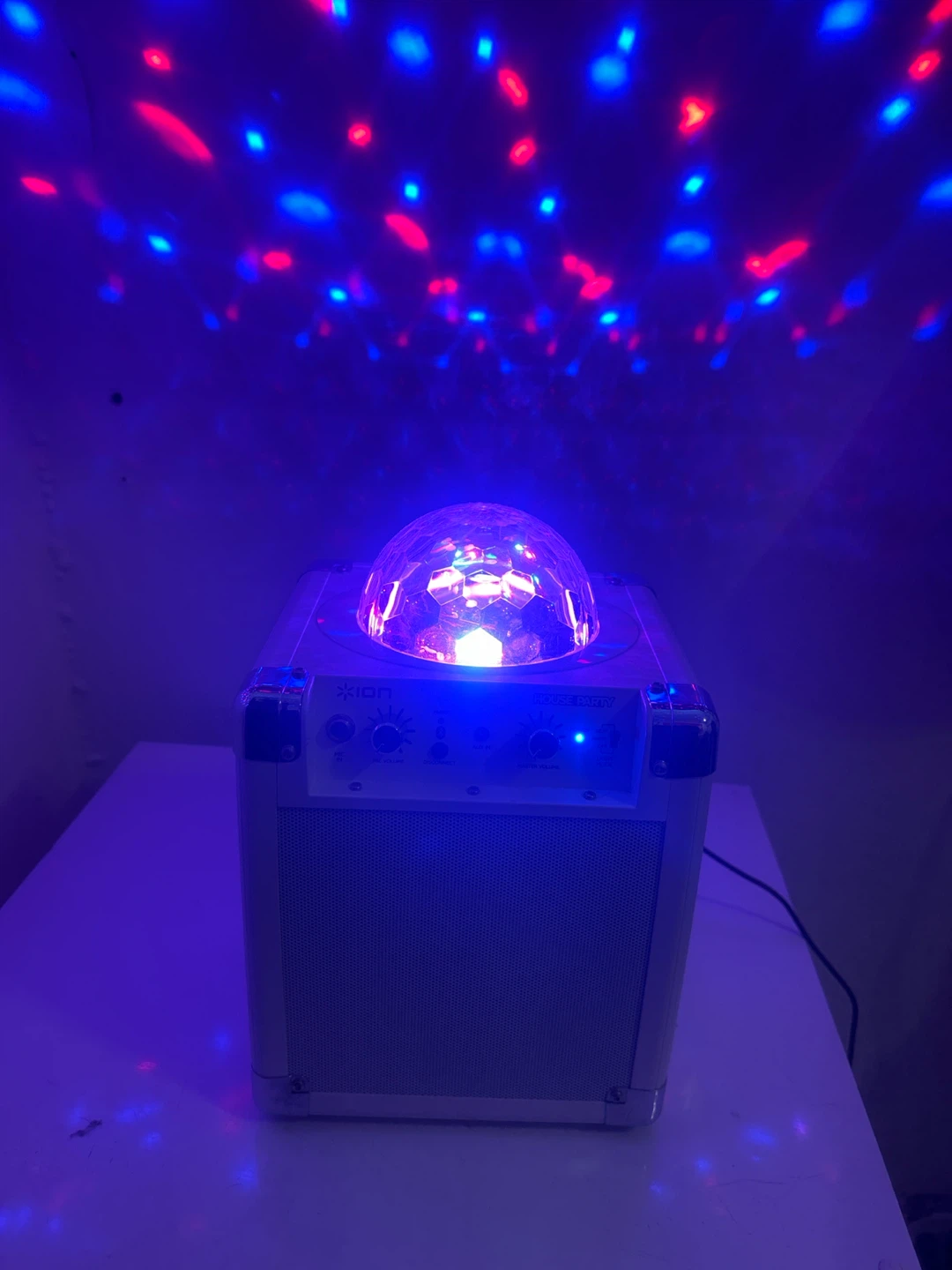 ION House Party Bluetooth Speaker with Disco Ball Light