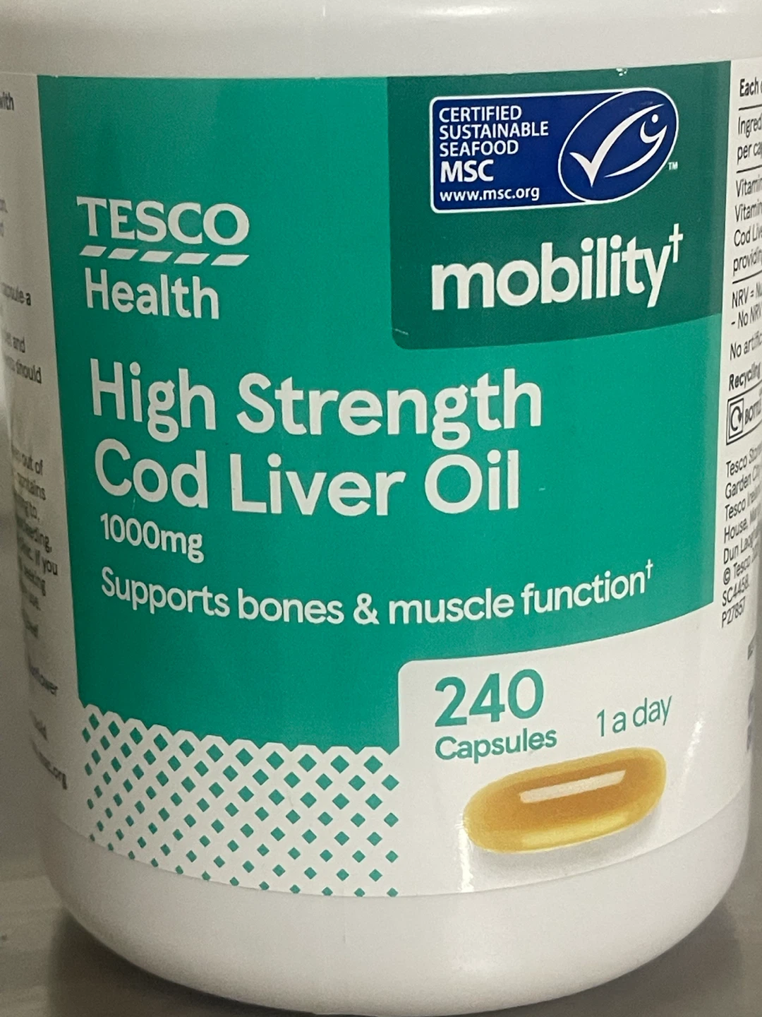 Tesco Health High Strength Cod Liver Oil 240 Capsules - photo 4