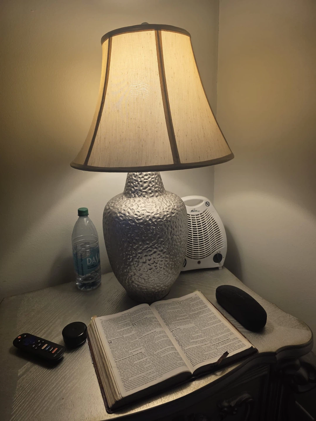 2x Silver Table Night Stand Lamp