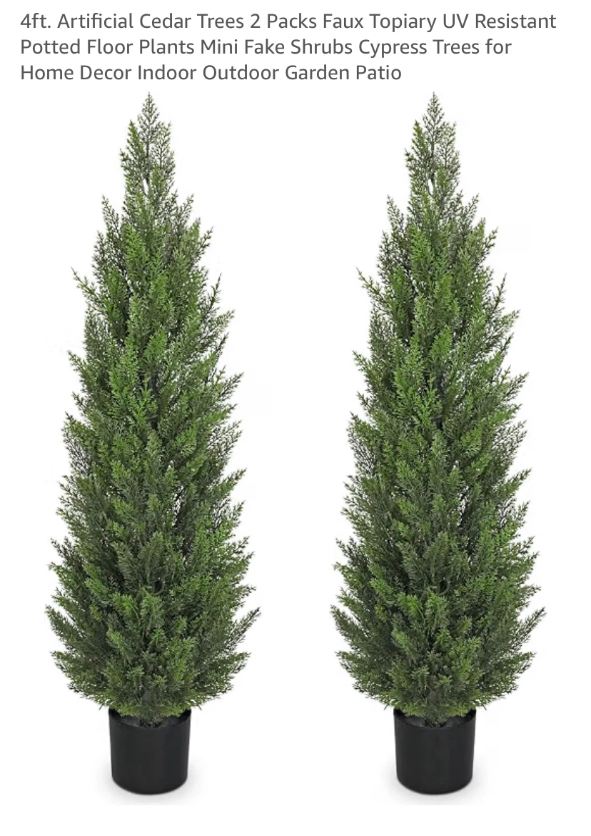 New 4ft. Artificial Cedar Trees Set of 2