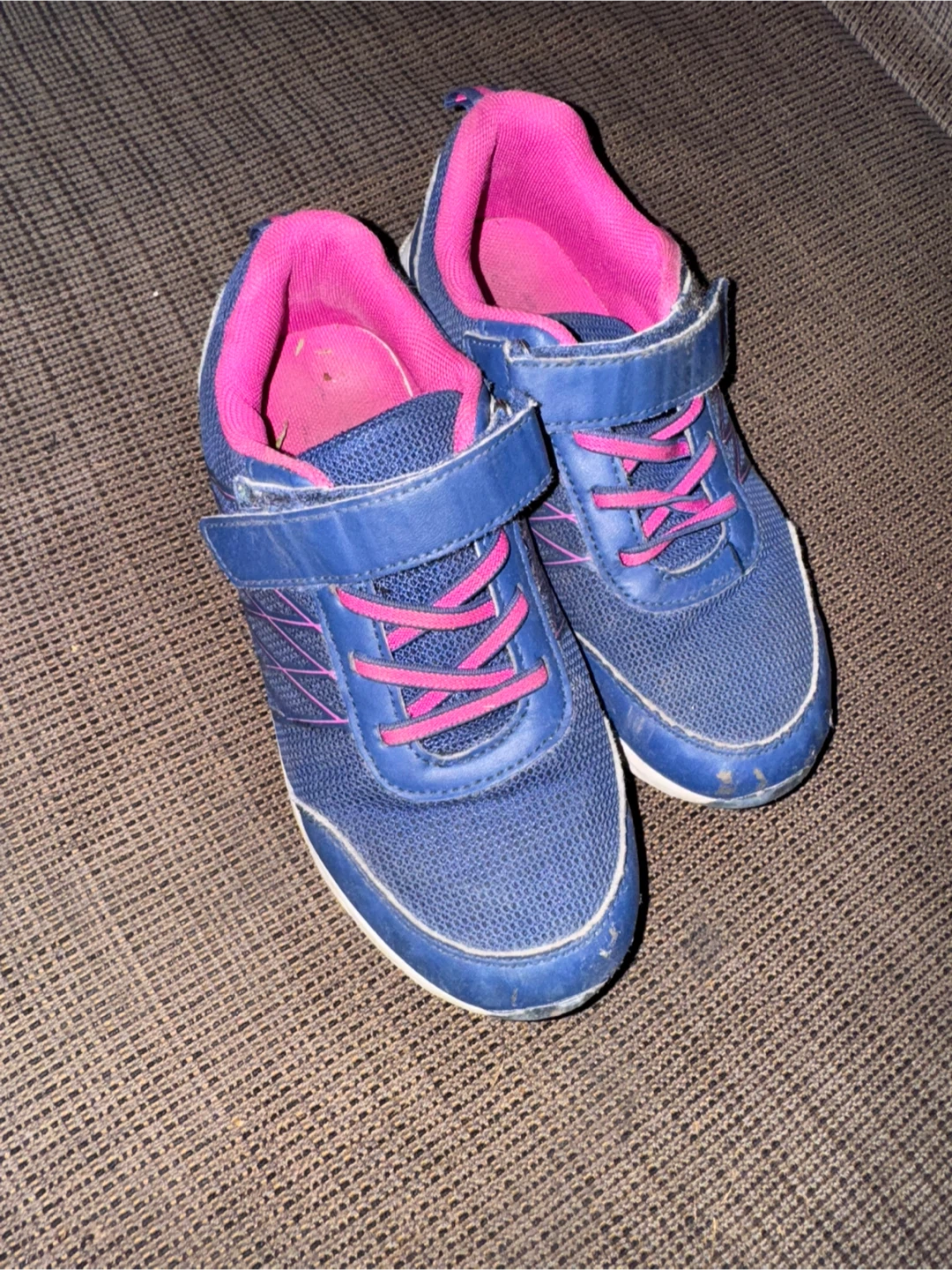 Blue and pink children's sneakers