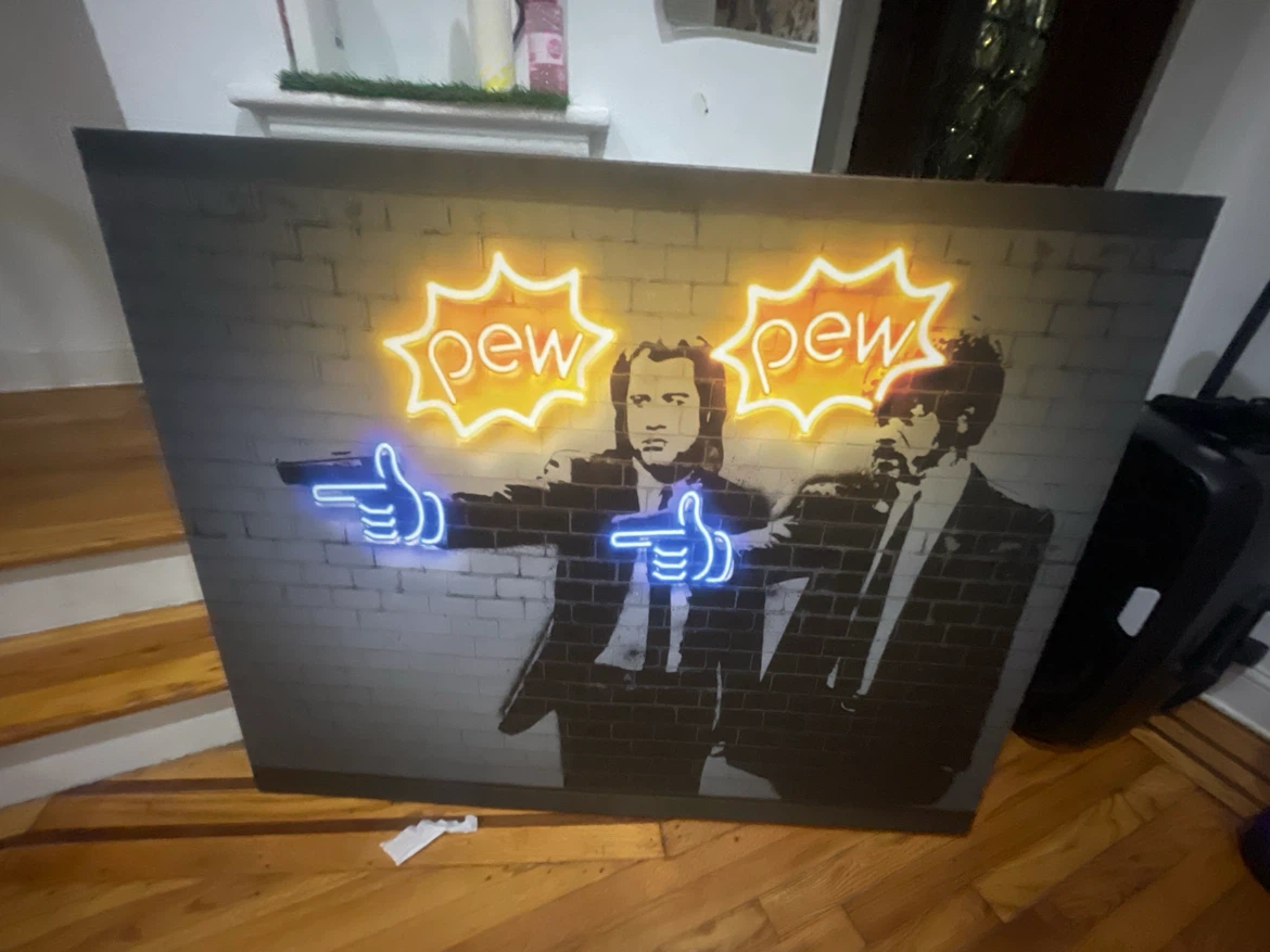 Pulp Fiction Pew Pew LED Neon Art Sign