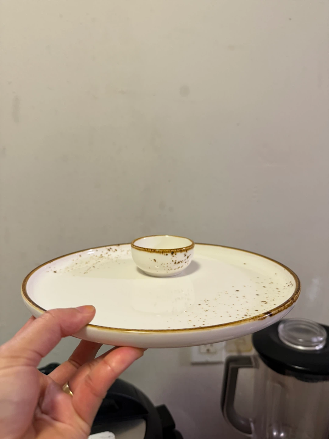 Terra by Kayali Speckled Serving Plates with Dip Bowls - photo 2