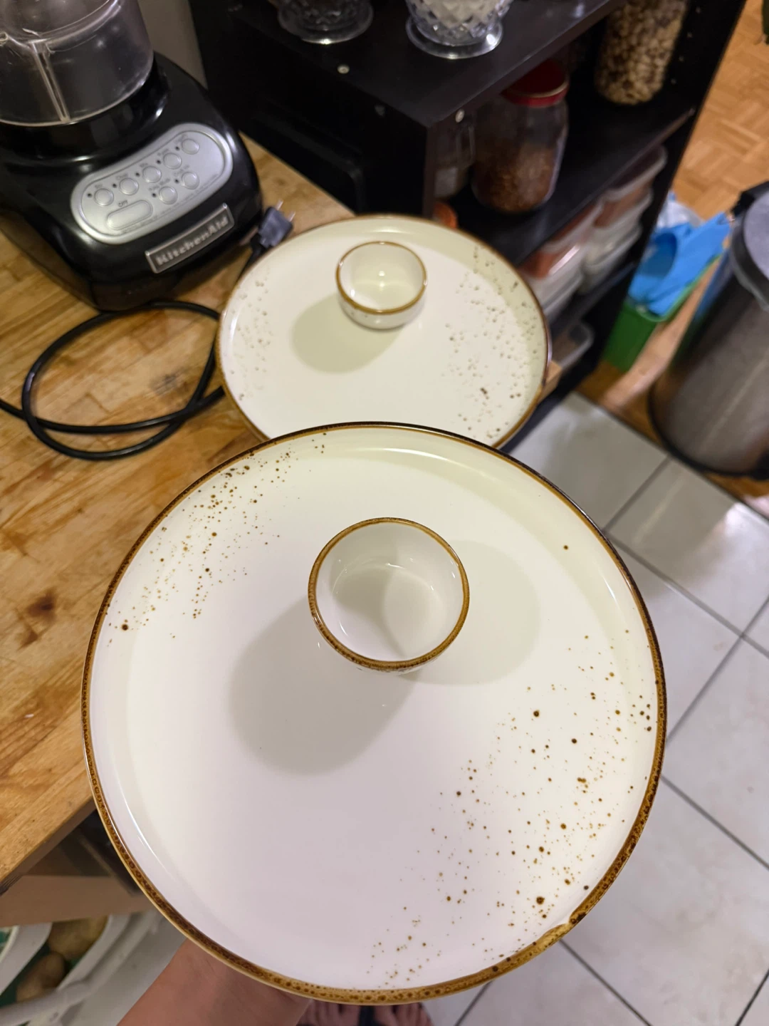 Terra by Kayali Speckled Serving Plates with Dip Bowls - photo 3
