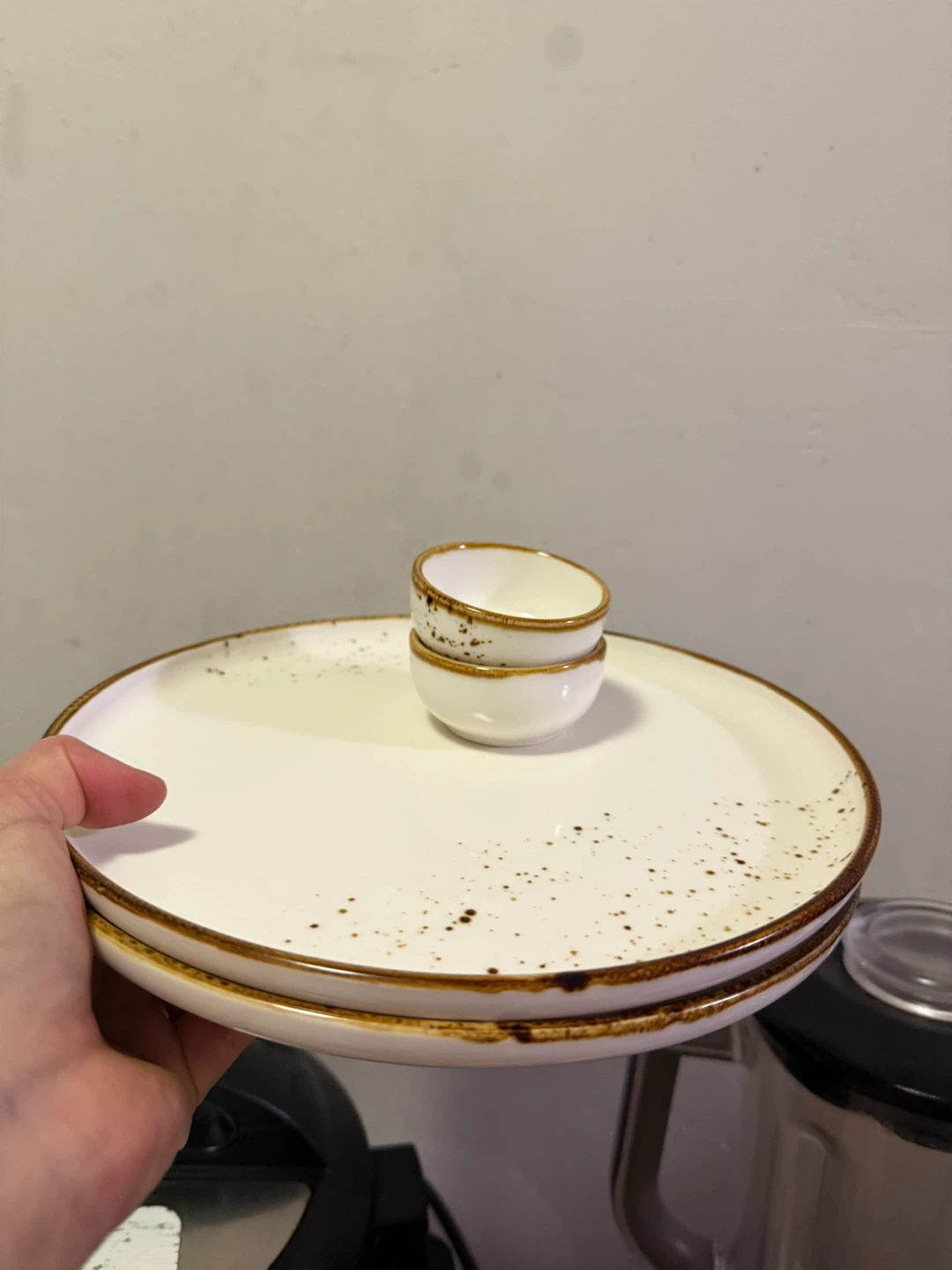 Terra by Kayali Speckled Serving Plates with Dip Bowls - photo 5