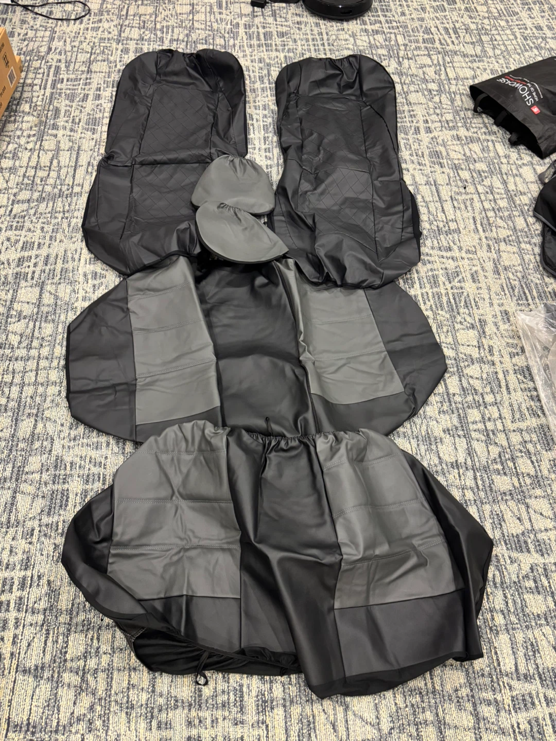 Black and Grey Car Seat Cover Set - photo 2