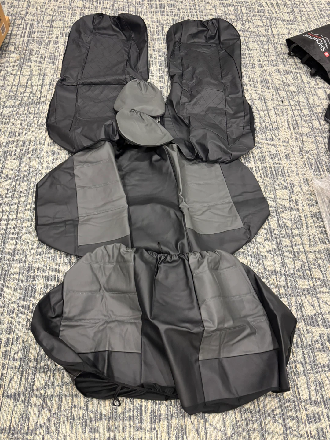 Black and Grey Car Seat Cover Set - photo 3