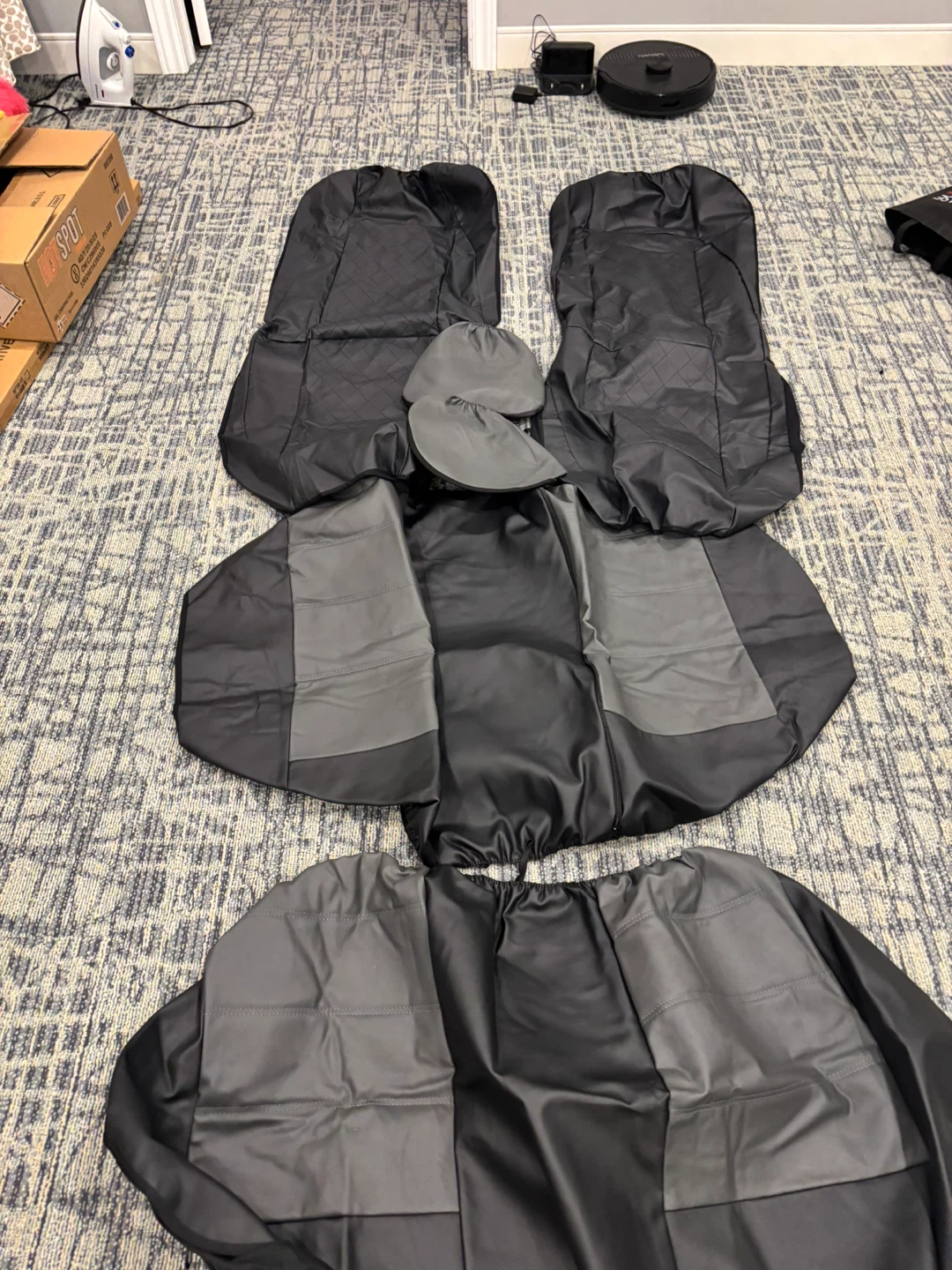 Black and Grey Car Seat Cover Set - photo 4