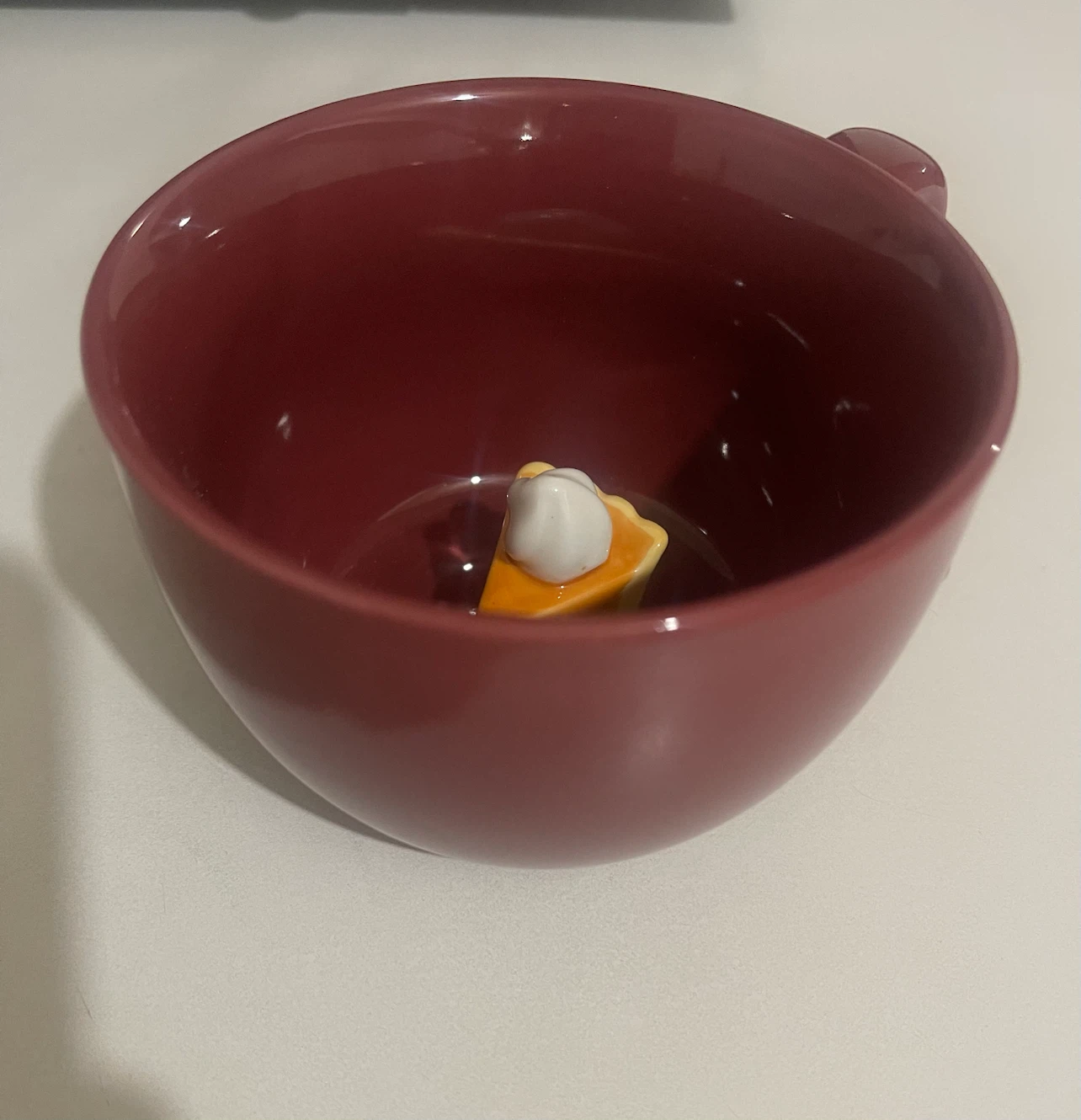 Ceramic Mug with Pumpkin Pie Figurine