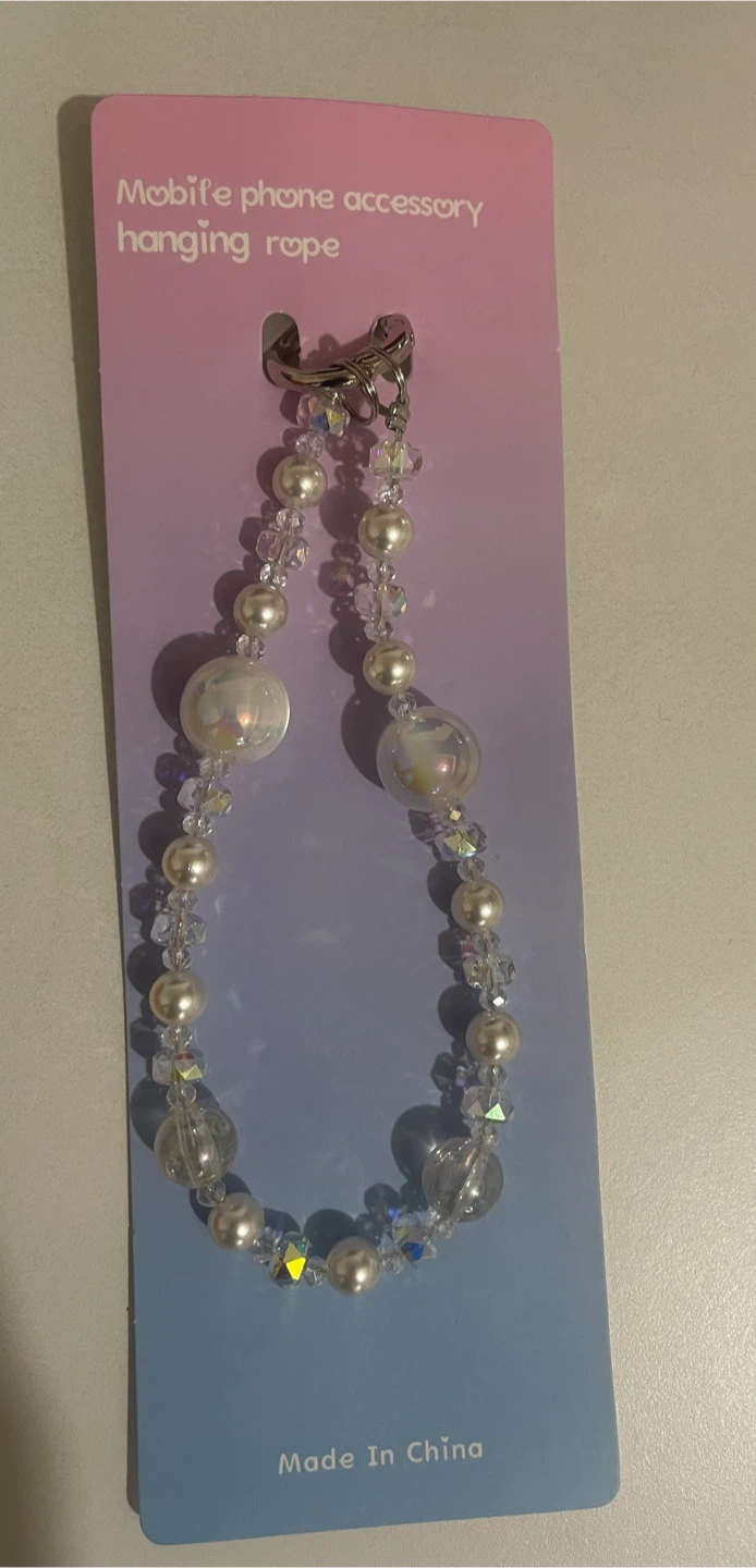 Beaded mobile phone hanging rope