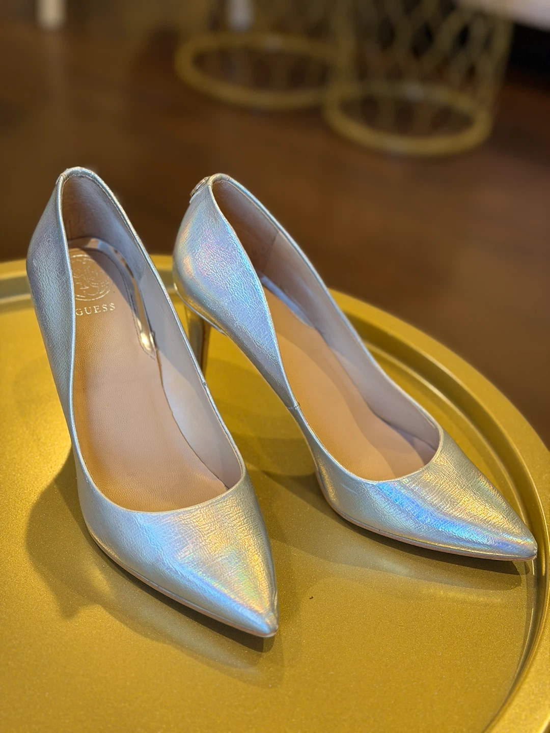 Guess Iridescent Silver Stiletto Heels - photo 3