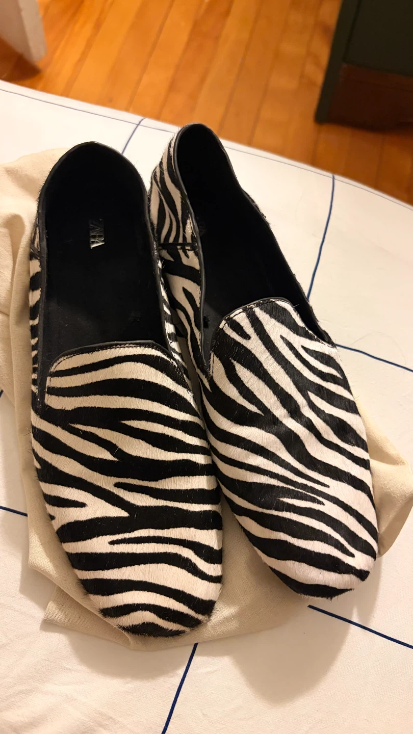 ZARA Zebra Print Loafers